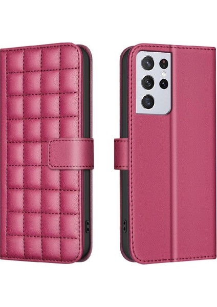 Samsung Galaxy S21 Ultra Kart Yuvaları Için Flip Case Tutucu Cüzdan Koruyucu (Yurt Dışından)