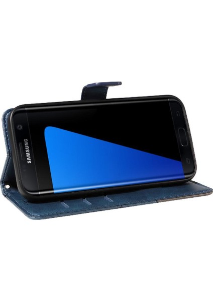 Elmas Dikiş Deri Telefon ile Samsung Galaxy S7 Kenar Için Flip Case (Yurt Dışından)