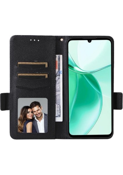 Manyi Mall Zte Blade A35 Cüzdan Manyetik Kart Yuvaları Için Flip Case Tutucu Yan Toka (Yurt Dışından)