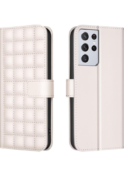 Samsung Galaxy S21 Ultra Kart Yuvaları Için Flip Case Tutucu Cüzdan Koruyucu (Yurt Dışından)