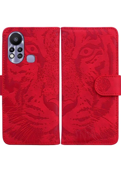 Infinix Sıcak 11S/X6812 Deri Cüzdan Kabartmalı Sevimli Kaplan Için Flip Case (Yurt Dışından)