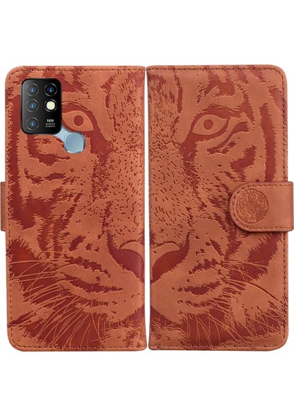 Infinix Sıcak 10/X682 Kabartmalı Sevimli Kaplan Kickstand Koruyucu Için Flip Case (Yurt Dışından)