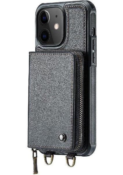 IPhone 12 Için Şık ve Fonksiyonel Cüzdan Çift Kayış Rfıd Engelleme (Yurt Dışından)