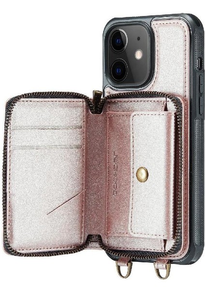 IPhone 12 Için Şık ve Fonksiyonel Cüzdan Çift Kayış Rfıd Engelleme (Yurt Dışından)