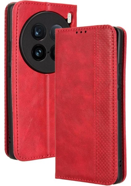 Vivo X100 Için Kılıf Ultra 5g Manyetik Kapatma Pu Deri Cüzdan (Yurt Dışından)