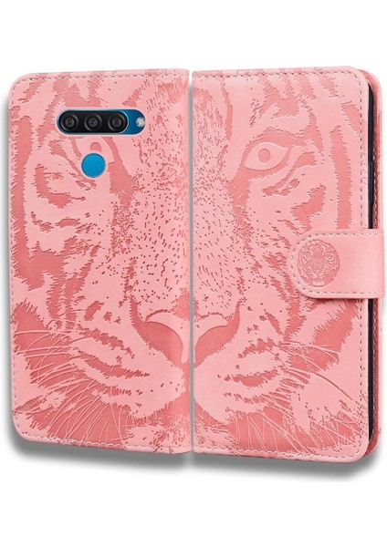 Lg Q60/FLIP Kabartmalı Sevimli Kaplan Kickstand Koruyucu Deri Için Flip Case (Yurt Dışından)