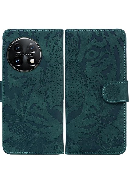 Oneplus 11 Için Flip Case Kabartmalı Sevimli Kaplan Deri Cüzdan Kickstand (Yurt Dışından)