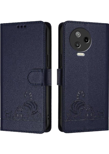 Infinix Not 12 Pro 4g Için Kılıf Cüzdan Kapak Çevirin Kedi Rfıd Kart Yuvası (Yurt Dışından)