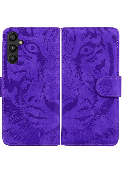 Samsung Galaxy A14 5g Için Flip Case Deri Cüzdan Kabartmalı Sevimli Kaplan (Yurt Dışından)