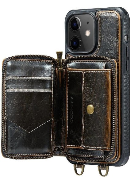 IPhone 12 Için Şık ve Fonksiyonel Cüzdan Çift Kayış Rfıd Engelleme (Yurt Dışından)