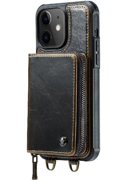 IPhone 12 Için Şık ve Fonksiyonel Cüzdan Çift Kayış Rfıd Engelleme (Yurt Dışından)