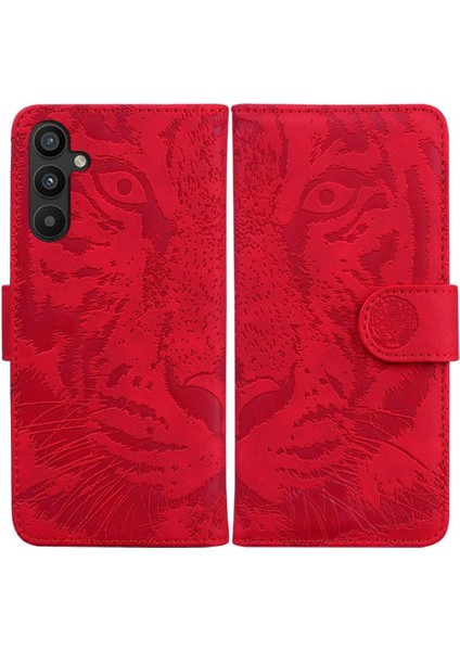 Samsung Galaxy A14 5g Için Flip Case Deri Cüzdan Kabartmalı Sevimli Kaplan (Yurt Dışından)