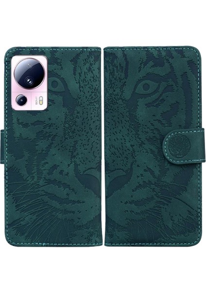Xiaomi 13 Lite Için Flip Case Deri Cüzdan Kabartmalı Sevimli Kaplan Kickstand (Yurt Dışından)