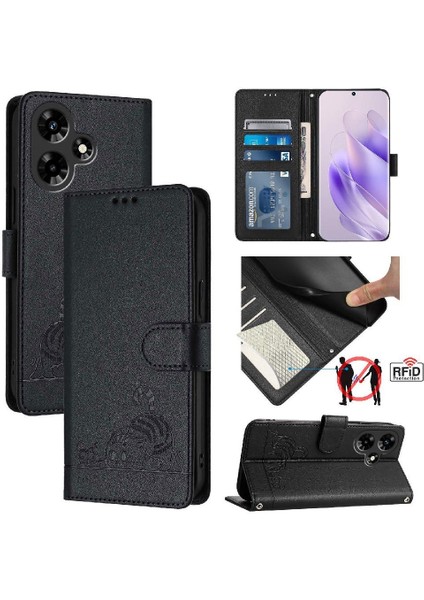 Infinix Sıcak Case Kedi Rfıd Cüzdan Flip Kapak Kart Yuvası Tutucu Için Kılıf (Yurt Dışından)