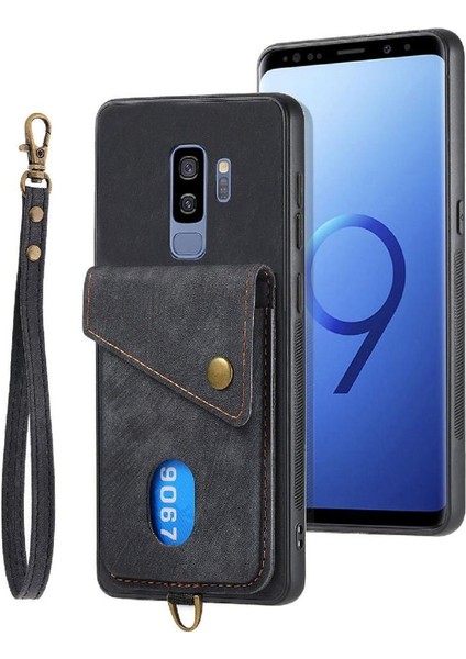 Samsung Galaxy S9 Artı Çok Fonksiyonlu Premium Deri Kart Yuvası (Yurt Dışından)
