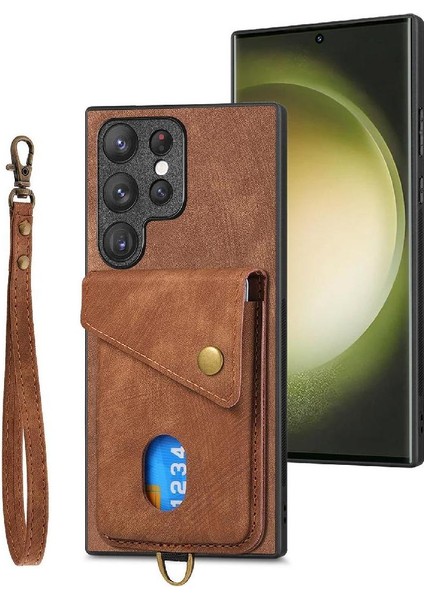 Samsung Galaxy S23 Ultra Premium Deri Kart Yuvası Ayrılabilir (Yurt Dışından)