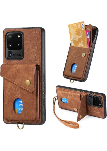 Samsung Galaxy S20 Ultra Manyetik Kapatma Premium Deri Kart Için Kılıf (Yurt Dışından)