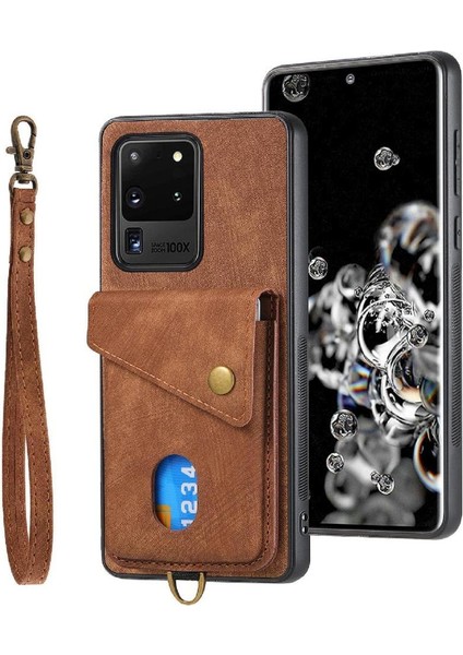 Samsung Galaxy S20 Ultra Manyetik Kapatma Premium Deri Kart Için Kılıf (Yurt Dışından)