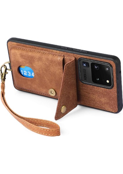 Samsung Galaxy S20 Ultra Manyetik Kapatma Premium Deri Kart Için Kılıf (Yurt Dışından)