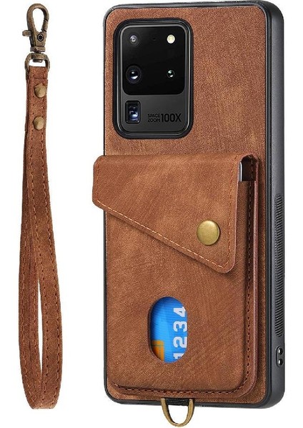 Samsung Galaxy S20 Ultra Manyetik Kapatma Premium Deri Kart Için Kılıf (Yurt Dışından)