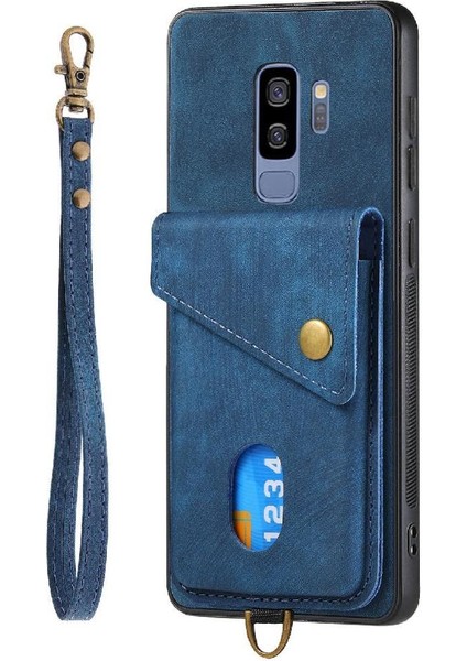 Samsung Galaxy S9 Artı Çok Fonksiyonlu Premium Deri Kart Yuvası (Yurt Dışından)