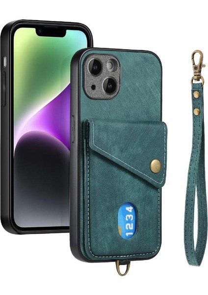 IPhone 14 Için Kılıf Premium Deri Ayrılabilir Kordon Manyetik Kapatma (Yurt Dışından)