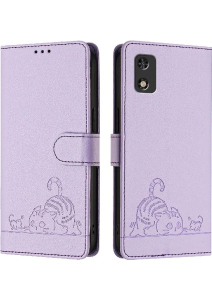 Tecno Pop 5c Için Kılıf Cüzdan Kapak Kapak Kedi Rfıd Kart Yuvası Tutucu Kickstand (Yurt Dışından)