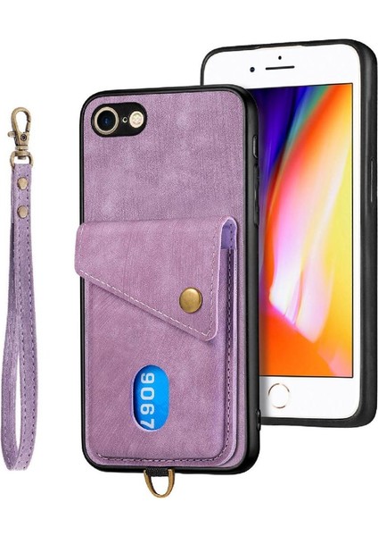 IPhone 6/6s Premium Deri Çok Fonksiyonlu Manyetik Kapatma Kartı (Yurt Dışından)