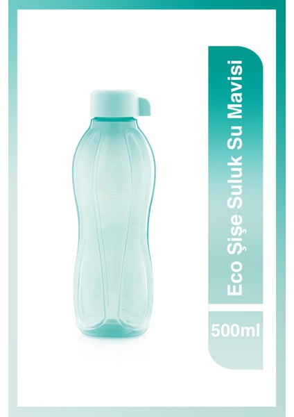 Eco Şişe Suluk 500 ml Su Mavisi Plastik Malzeme ile Ergonomik Tasarım