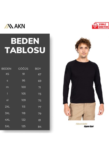 Akn 714 Bisiklet Yaka Uzun Kollu Taktik Sweat