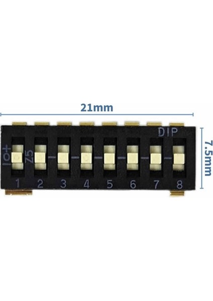 Tristate 8li Dip Switch 8 Pin Siyah Anahtar Açık Kapalı Seçim Adres Ayar + Off - Pull Up/down