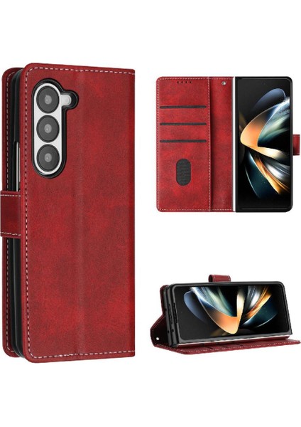 Samsung Galaxy Z Için Flip Case Toka ile 5 5g Kat Pu Deri Saf ile (Yurt Dışından)