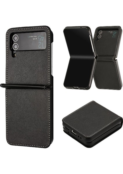 Manyi Mall Samsung Galaxy Z Flip Case 4 5g Toka ile Kickstand Saf Pu (Yurt Dışından)