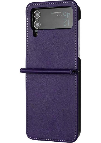 Manyi Mall Samsung Galaxy Z Flip Case 4 5g Toka ile Kickstand Saf Pu (Yurt Dışından)