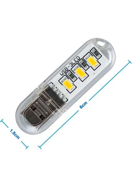 Mini USB LED Lamba 5730 Smd 3 LED Anahtarlık Portatif Taşınabilir Gece Lambası Masa Aydınl.kamp