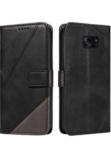 Elmas Dikiş Deri Telefon ile Samsung Galaxy S7 Kenar Için Flip Case (Yurt Dışından)