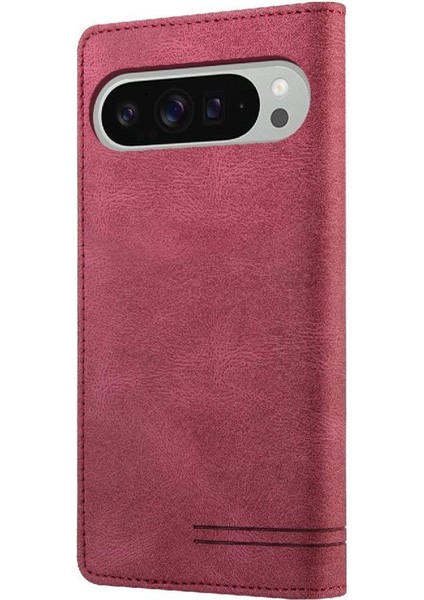 Google Piksel 9 Pro Xl Kickstand Iki Kart Yuvaları Premium Deri Için Kılıf (Yurt Dışından)