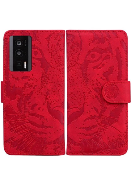 Xiaomi Poco F5 Pro Için Flip Case Kabartmalı Sevimli Kaplan Kickstand Koruyucu (Yurt Dışından)