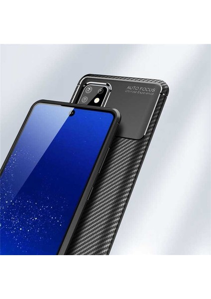 Samsung Galaxy A81 (Note 10 Lite) Kılıf Darbe Emici Uzun Ömürlü Dayanıklı Parmak Izi Yapmaz Karbon Tasarım Negro Silikon Kılıf