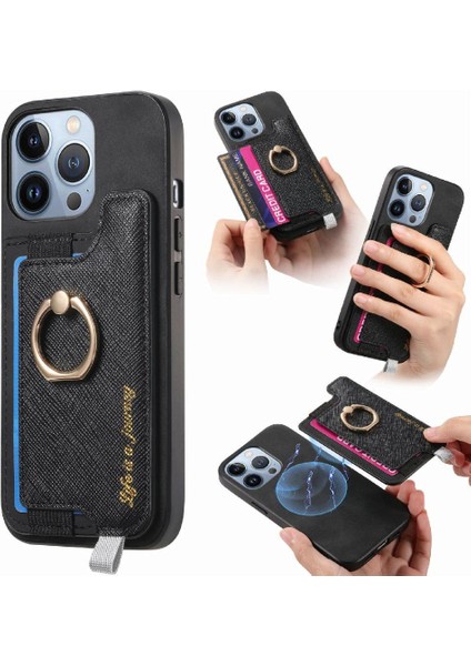 IPhone 15 Için Kılıf Pro Max Magsafe Uyumlu Cüzdan Yüzük Standı Tutucu (Yurt Dışından)