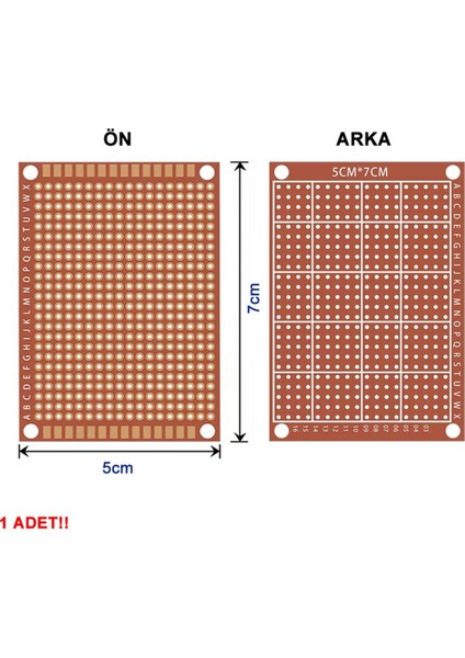 5X7CM Pertinaks Pcb Proto 10X24 432 Adet Bakır Delik Prototip Deney Kartı 2.54MM Pertenaks