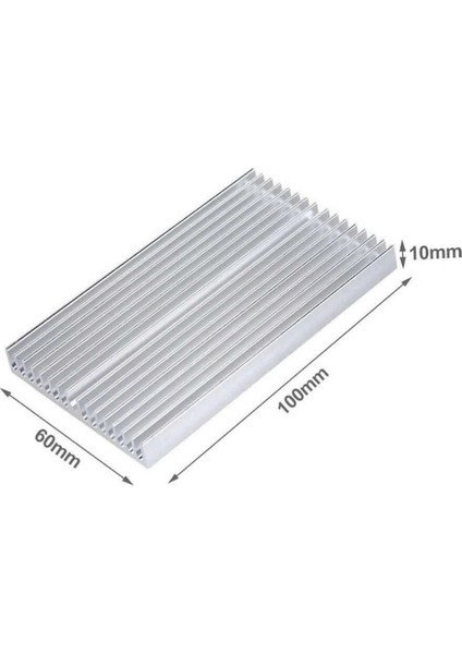 6cm x 10CM x 1cm Alüminyum Metal Soğutucu Blok Radyatör Amfi LED Entegre Transistor VGA Ram Memory