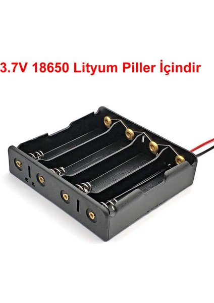 18650 2 Tel 4lü Pil Kutusu Paralel 4 Adet 3.7V Paralel Lityum Lion Batarya Yuvası Mobil Güç Kaynağı