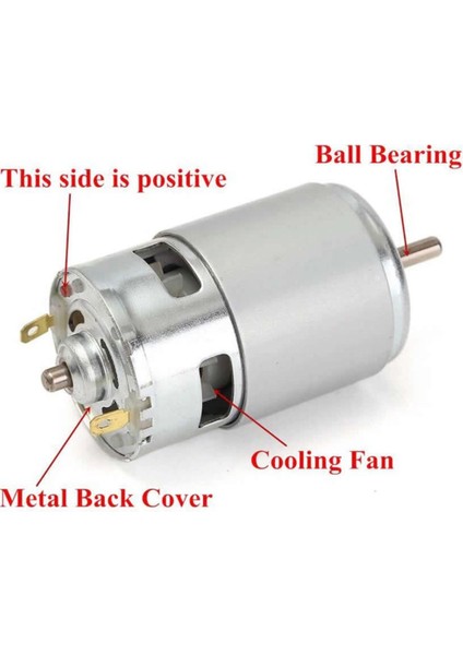 RS775 Dc Motor 12V 15000RPM Yüksek Hız Tork Çift Bilyalı Rulman Matkap Torna Cnc Router Motor