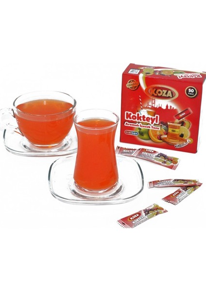 Koza Tek Içimlik Kokteyl Aromali Toz Içecek 50'li