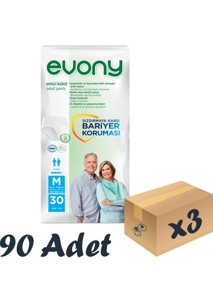 Emici Hasta Külodu Medium 30'Lu 3 Paket 90 Adet