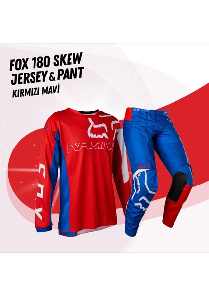 180 Skew Kırmızı Mavi Jersey Pantolon Takım