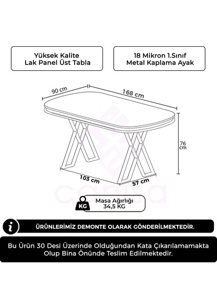 Lai Serisi 90X168 cm Lak Panel Beyaz Mermer Desem Gold Ayak Masa modelleri