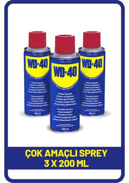 Wd-40  200 ml x 3 Adet