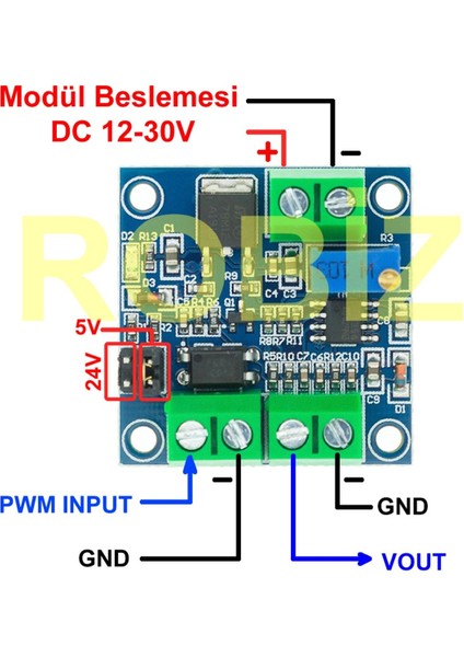 Pwm To Voltaj Çevirici Modül Dijital % 0-100 Pwm Sinyal 0-10V Analog Voltaj Sinyal Konverter Mcu Plc